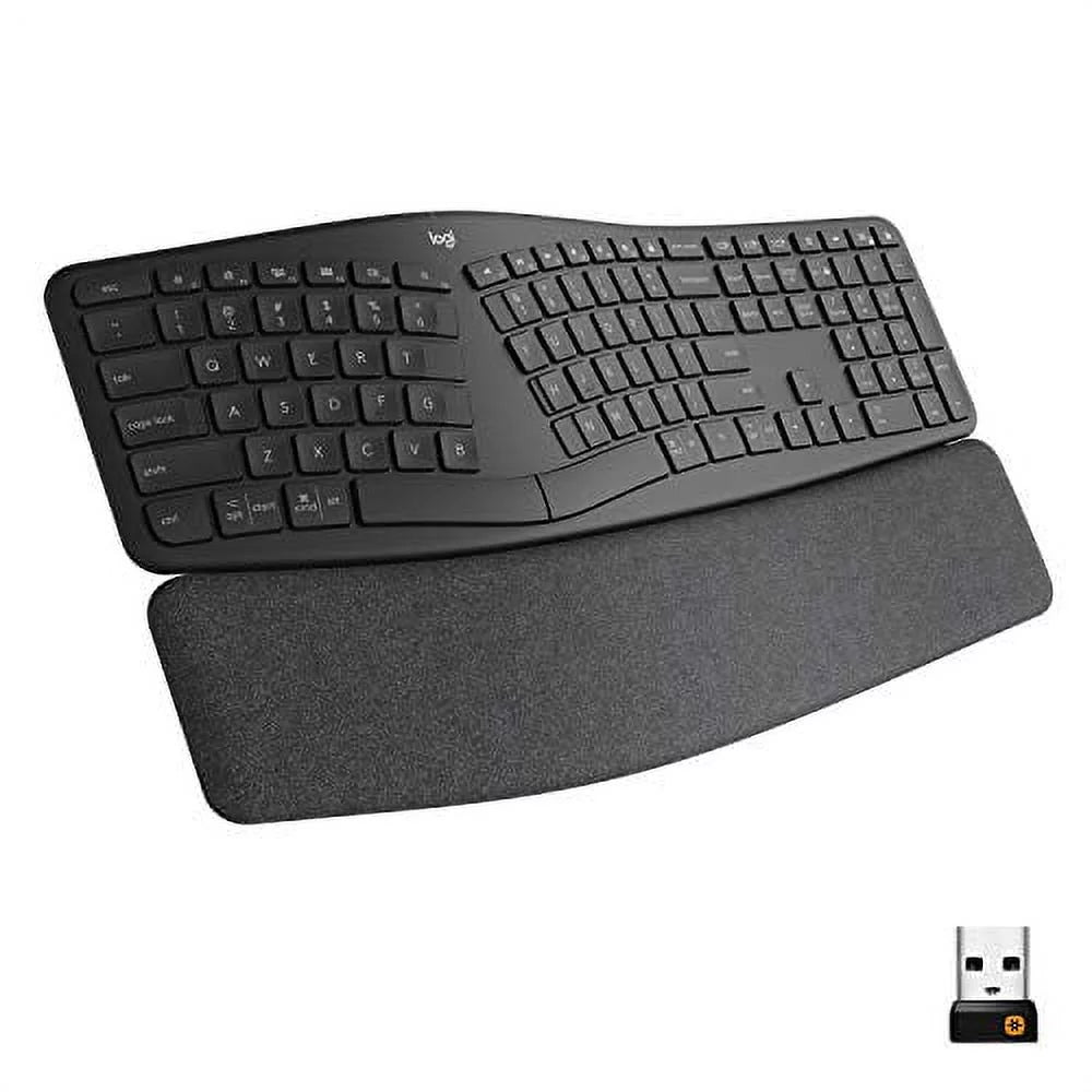 Wireless Ergonomic Keyboard with Wrist Rest A86692