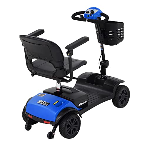 Red 4 Wheel Lightweight Electric Mobility Scooter with Extended Battery and Basket M28013