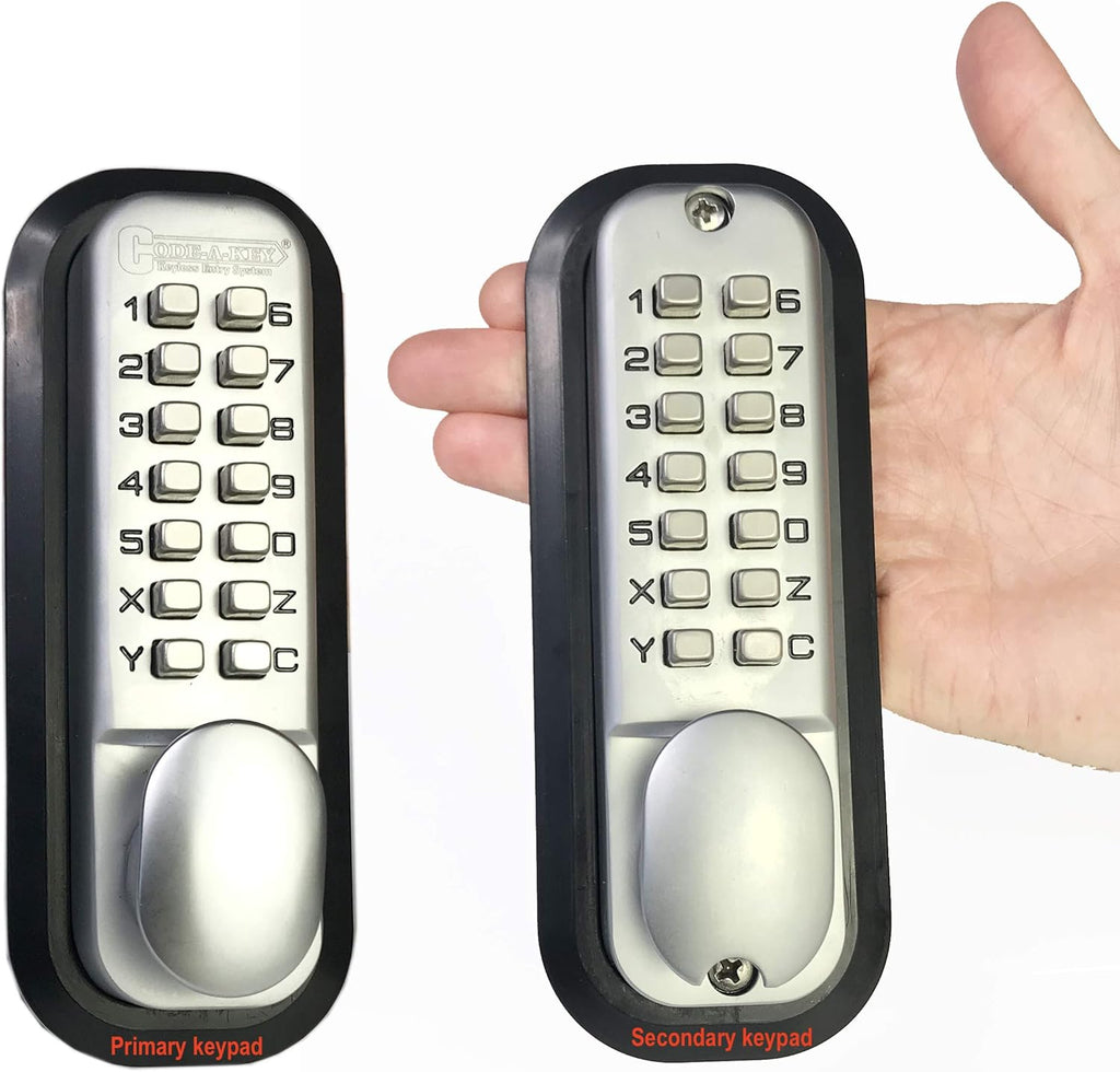 Double Keypad Mechanical Keyless Latch Door Lock Satin Chrome P2570