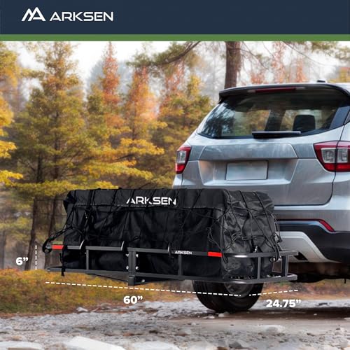 Black Folding Hitch Mount Cargo Rack Carrier 500 Lbs Capacity 2 Inch Receiver S2742