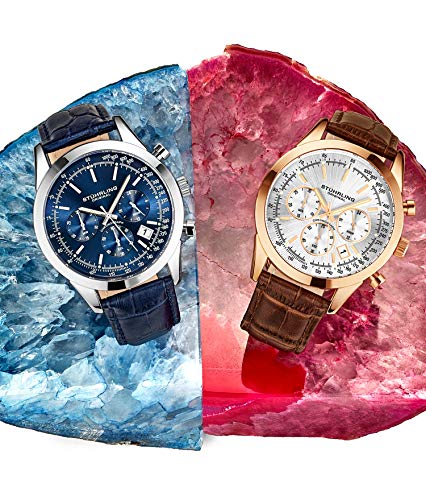 Chronograph Analog Leather Strap Dress Watch O7128
