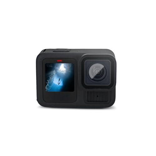 Black Waterproof Action Camera with 5.3K HDR Video, 27MP Photos, Stabilization + 64GB Card & 50 Piece Accessory Kit Z130555