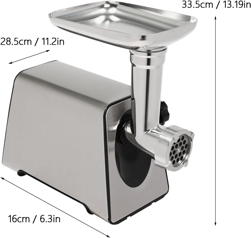2800W Max Electric Stainless Steel Meat Grinder with 4 Sizes Plates B181604