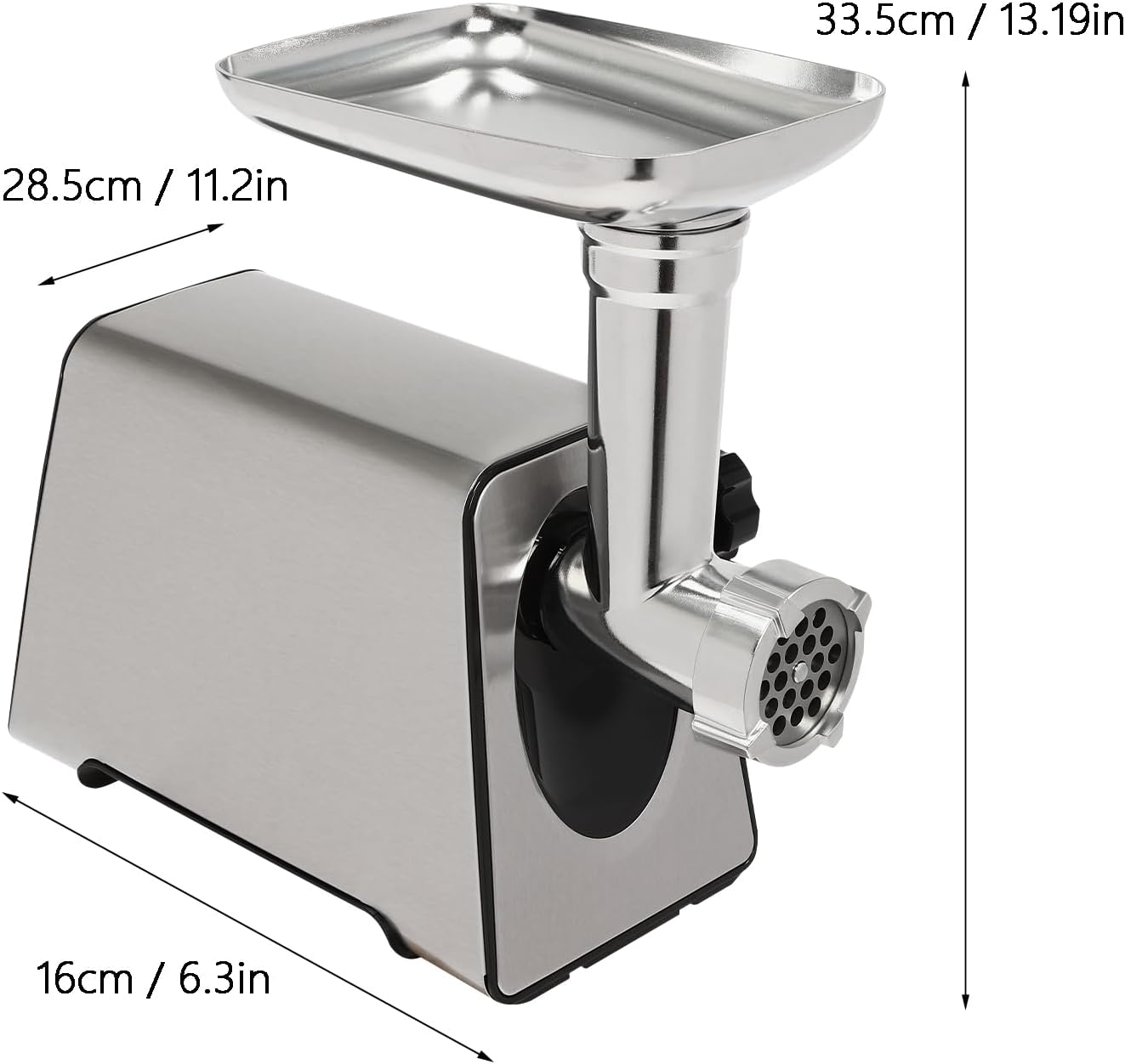 2800W Max Electric Stainless Steel Meat Grinder with 4 Sizes Plates B181604