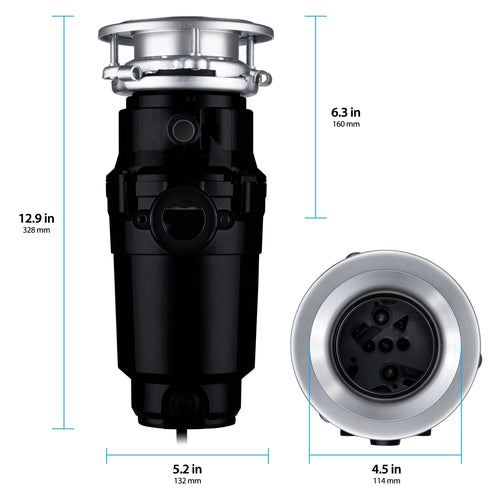 1/2 HP Continuous Feed Garbage Disposal with Power Cord T556