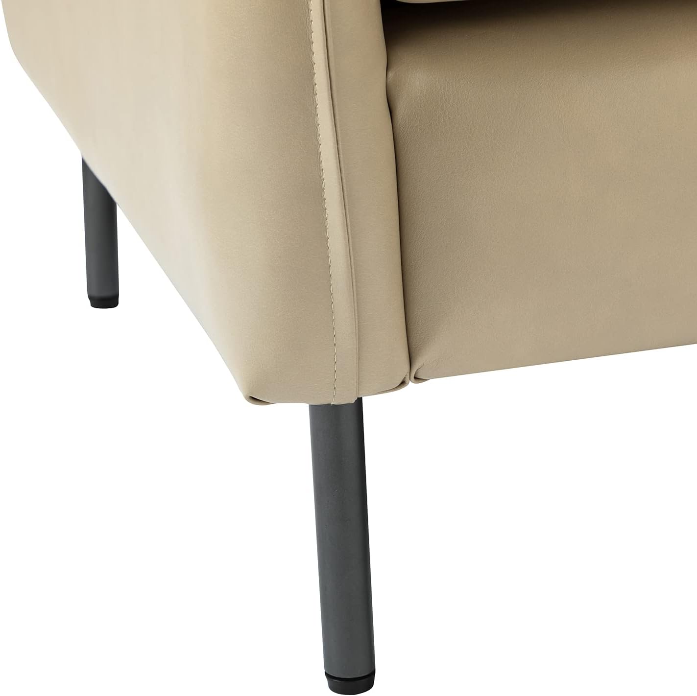 Beige Faux Leather Armchair Set Of 2 K154