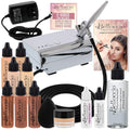 Professional Airbrush Makeup System with 4 Foundation Shades in 1/2 oz Bottles and Blush, Bronzer, Highlighters N738741