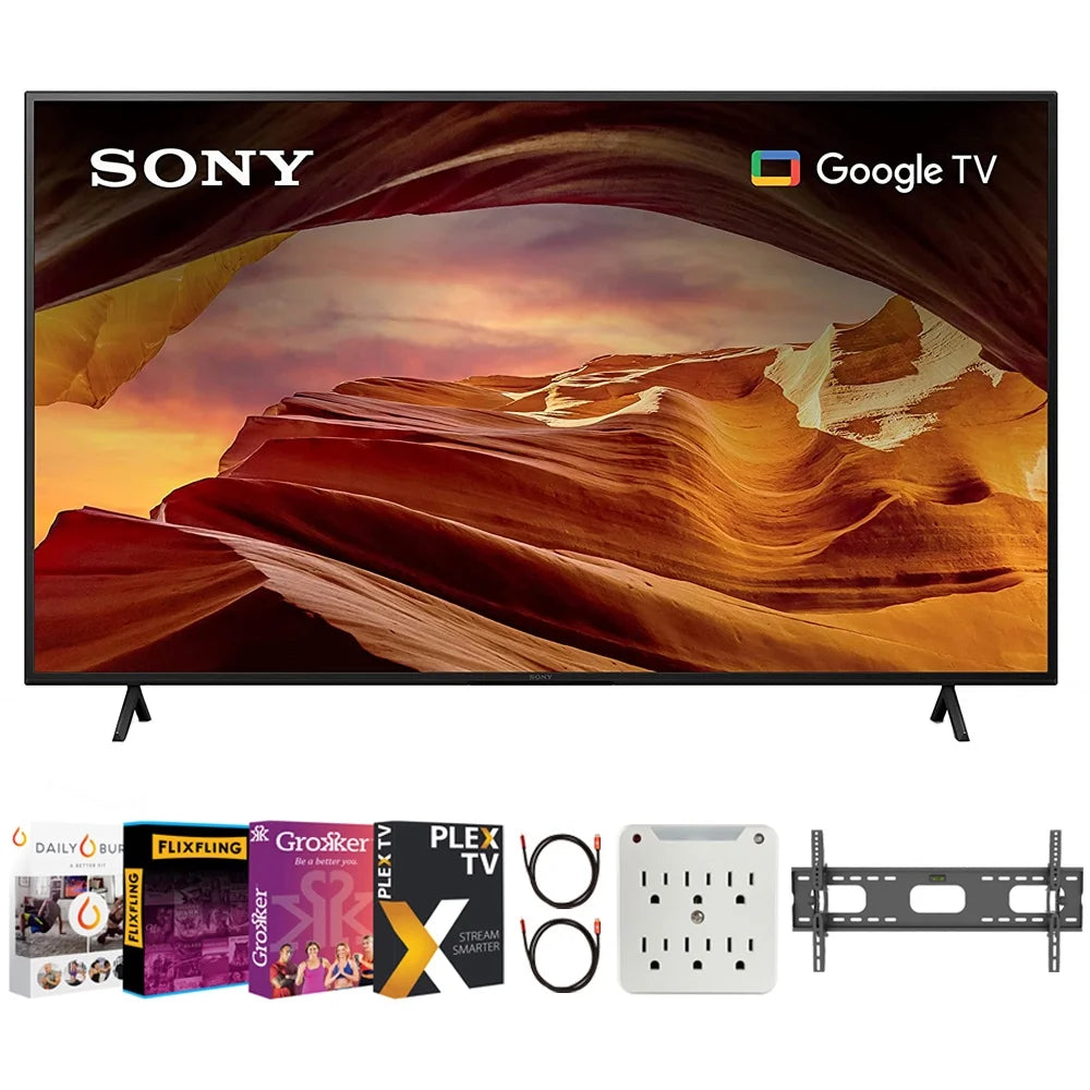 43 Inch 4K HDR LED Smart TV with Google TV Bundle with Wall Mount, Surge Adapter, 2x 6FT 4K HDMI 2.0 Cable D5865