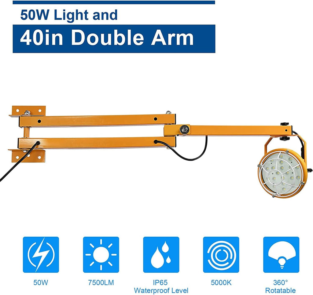 50W LED Loading Dock Light with Double Swing Arm G10913