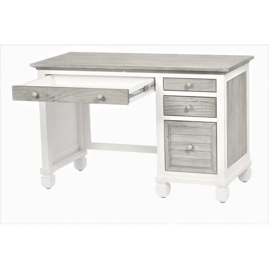 Gray White Wood Desk and Chair Set X1491
