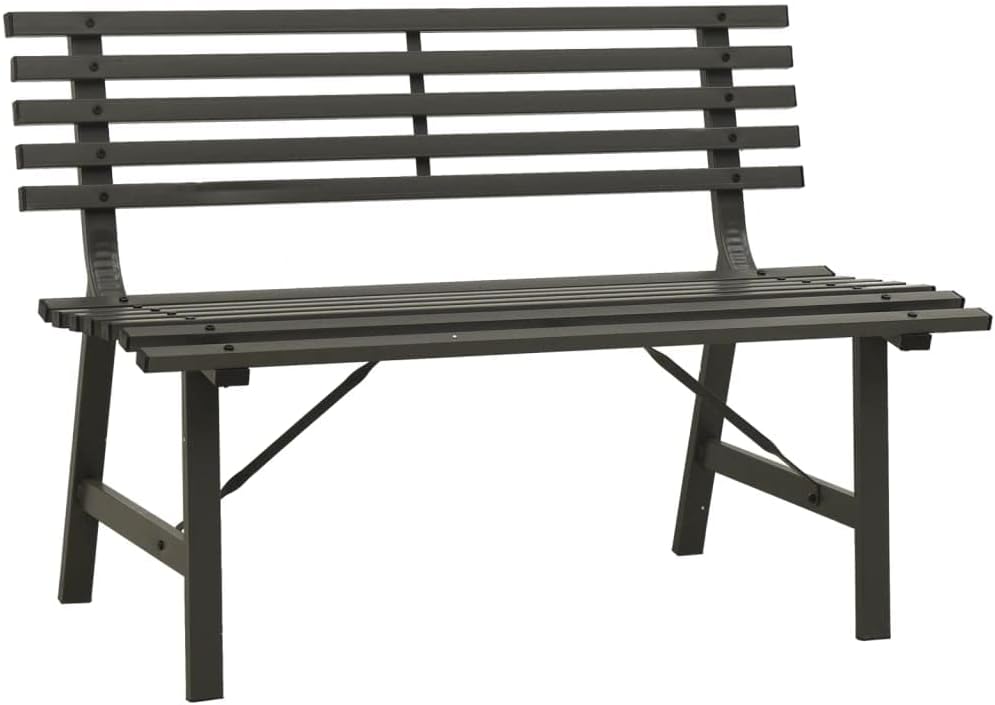 Black Steel 2-Seater Outdoor Bench U4685