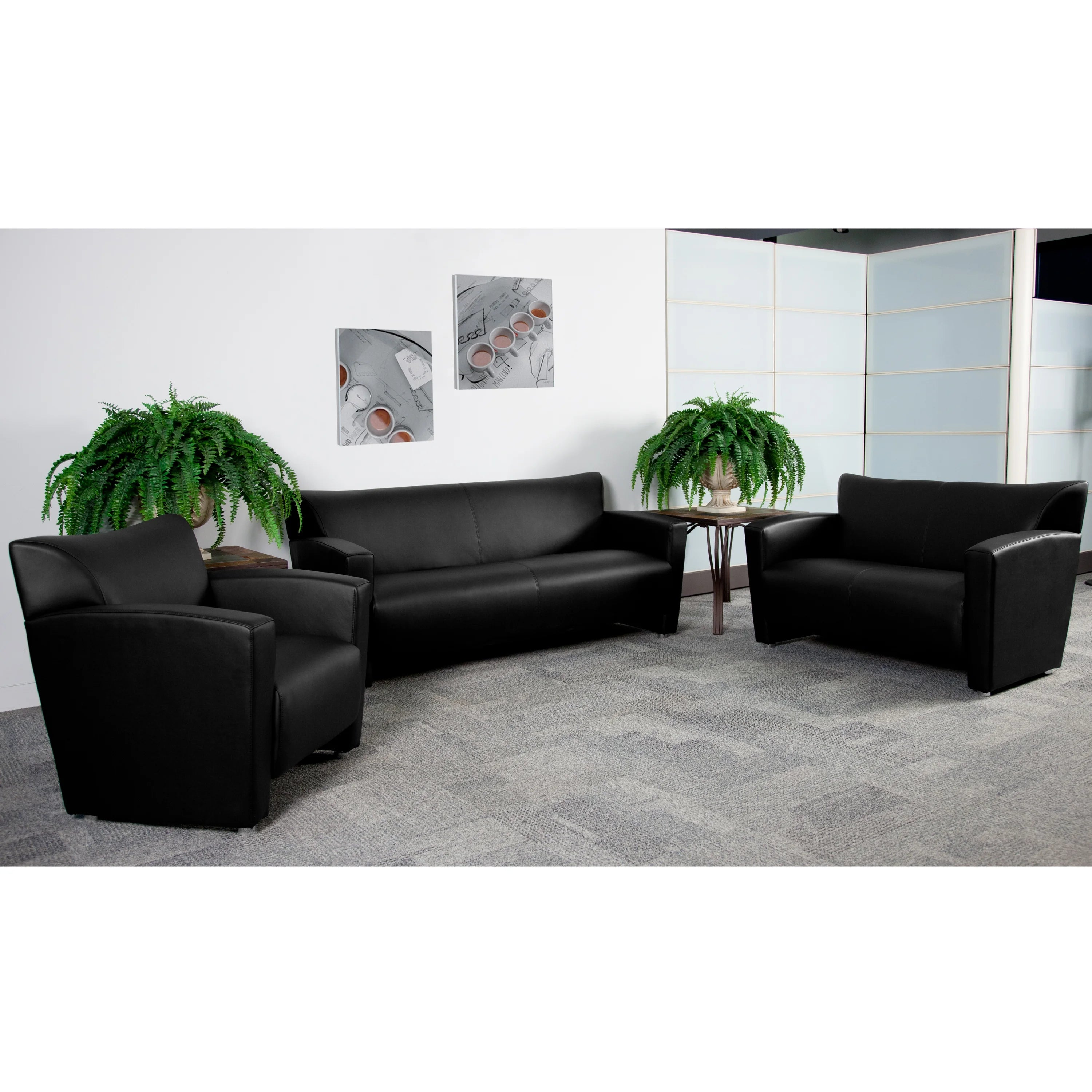 Black LeatherSoft Chair V7701