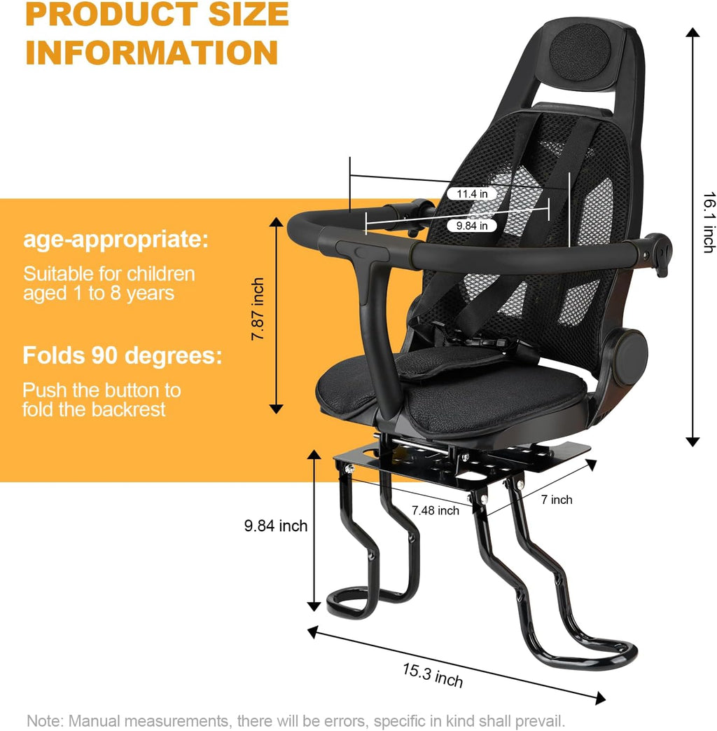 Rear Child Bike Seat with Adjustable Backrest C2552