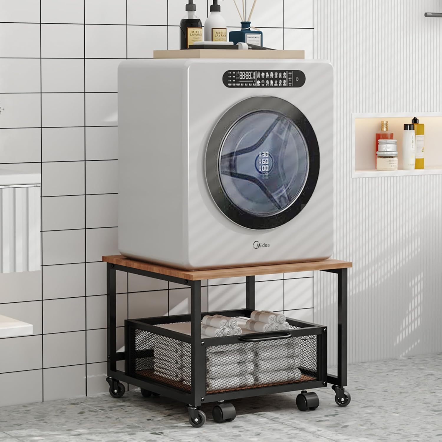 Mini Fridge Stand with Metal Basket Drawers R715163