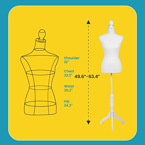 White Height Adjustable Dress Form S260