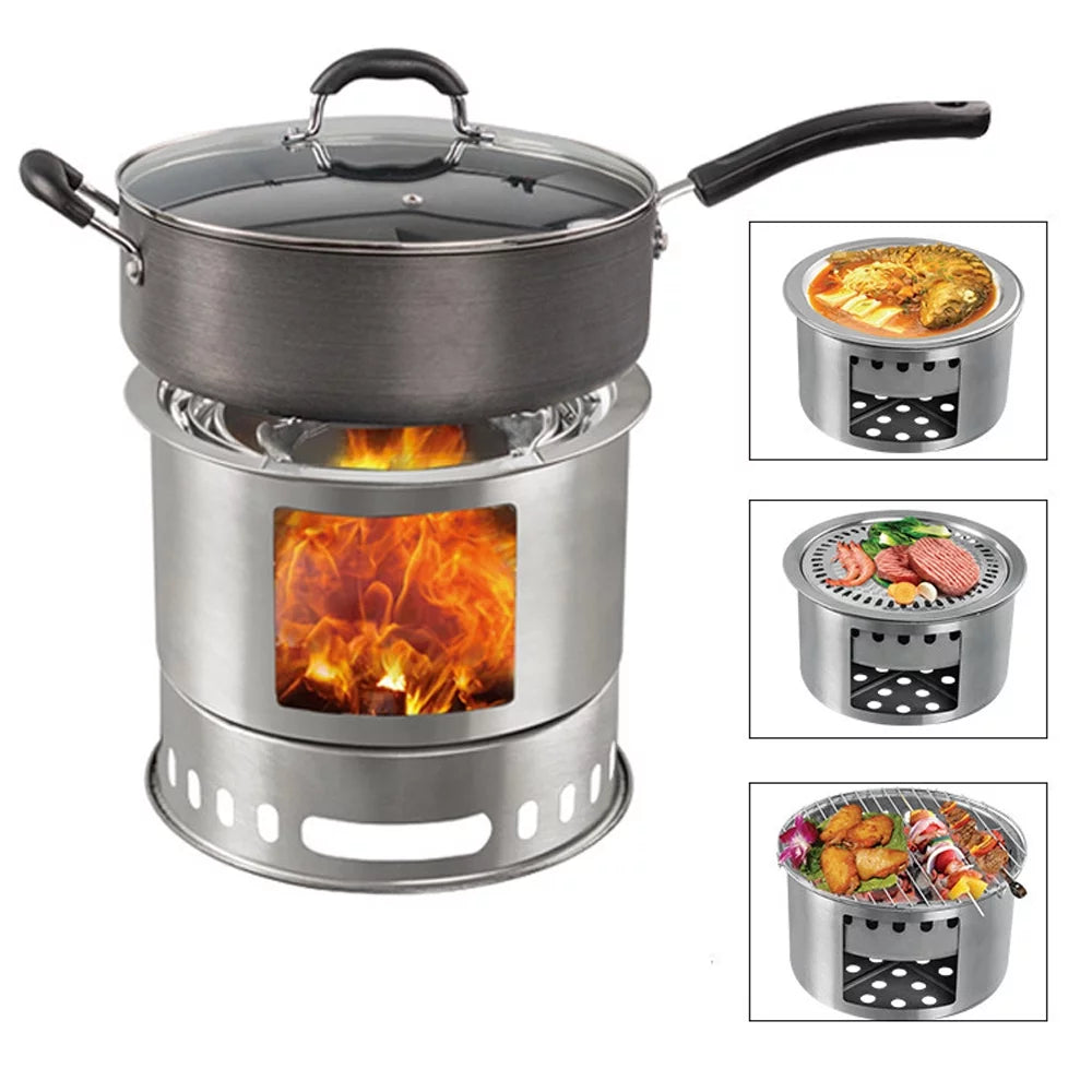 4 In 1 Portable Wood Camping Stove Z149530