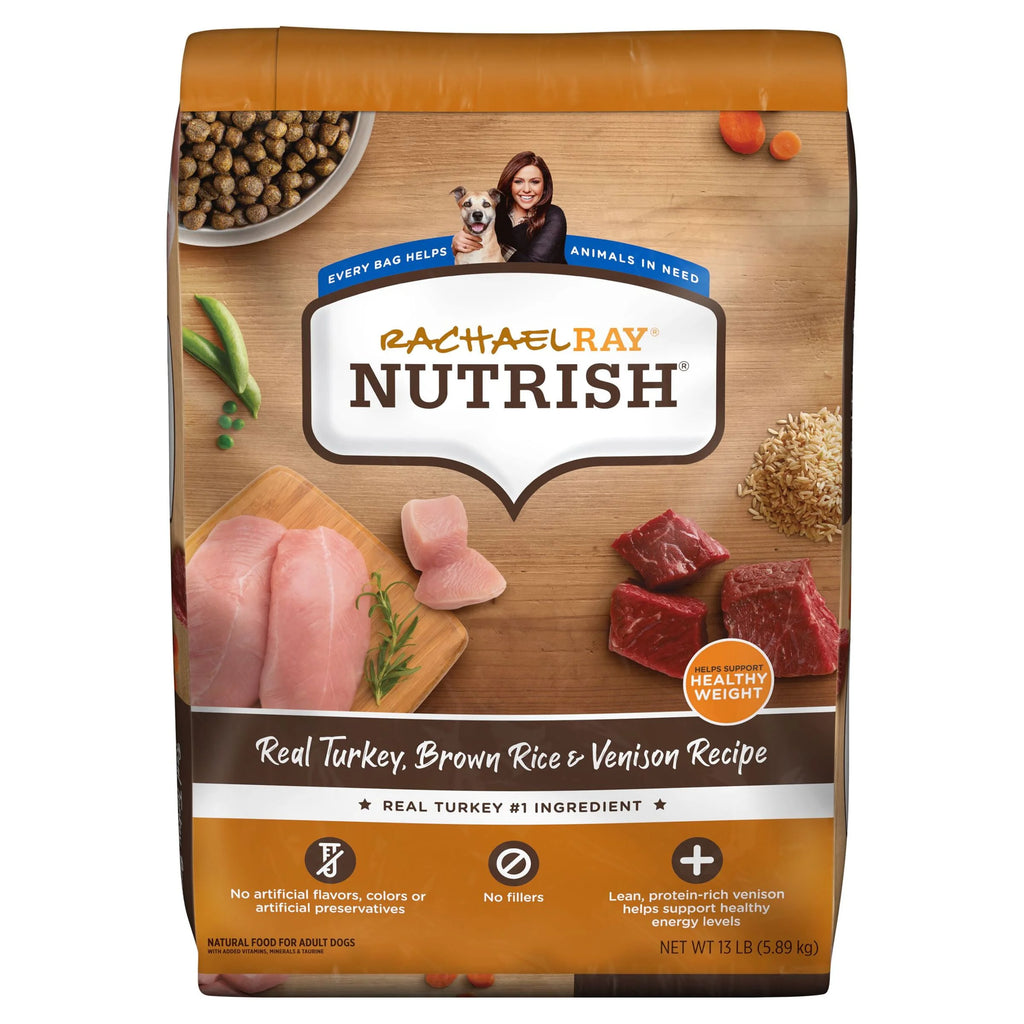 Real Turkey, Brown Rice & Venison Recipe Dry Dog Food, 13 lb. Bag T3020