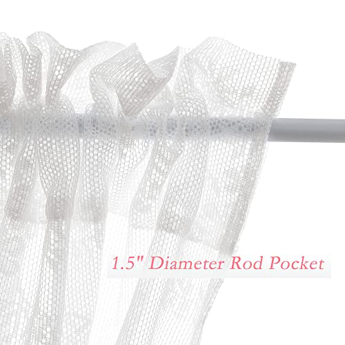 White Semi Sheer Voile Curtains 72 Inches 2 Pieces N215580