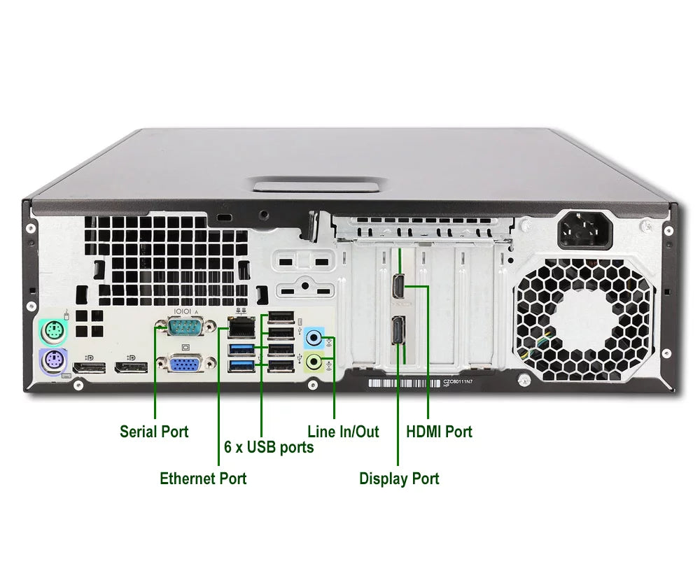 HP 800G1 Desktop SFF Computer Intel Core i5 8GB Ram 500GB HDD NVIDIA GT 1030 2GB 19" LCD Windows 10 (Refurbished) S532436