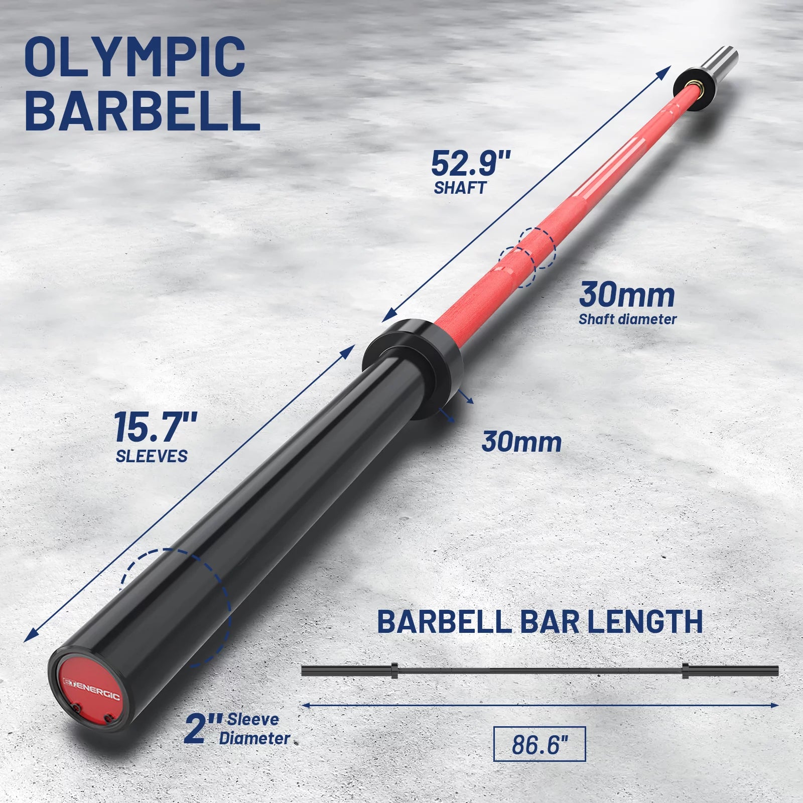 7ft 40 lb Olympic Bar Weight Barbell 700 lb Capacity V183
