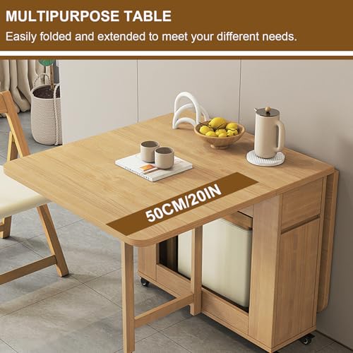 Extendable Drop Leaf Wood Dining Table Set for 6 F56795