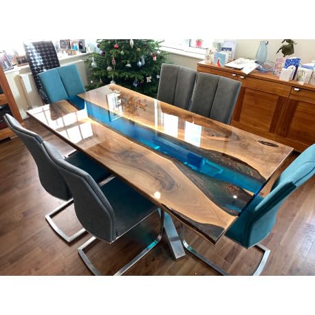 Blue Resin Epoxy Dining Table 36 x 20 Inches G6096