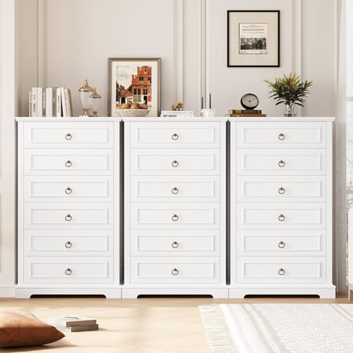 6 Drawer Tall Wood Dresser Z403