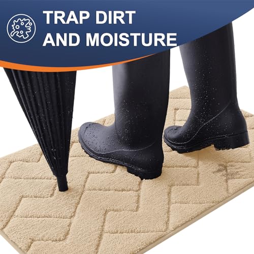 Grey 30x20 Non-Slip Washable Microfiber Dog Door Mat L967108