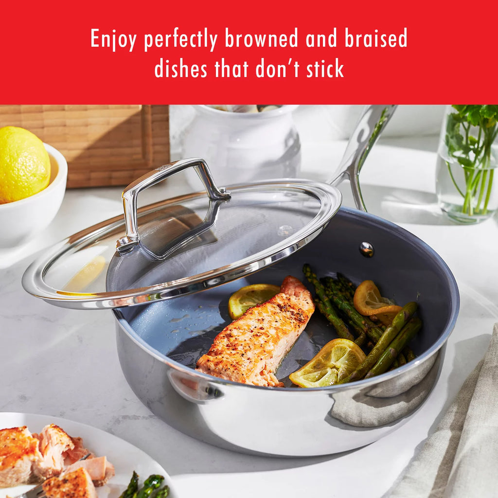 10-pc Stainless Steel Ceramic Nonstick Cookware Set F81076