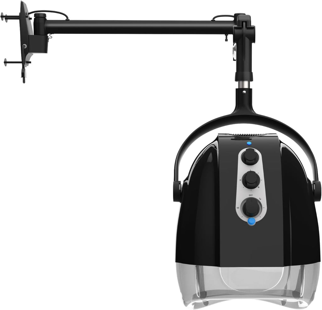 Wall Mount Hooded Salon Hair Dryer, Ionic, Temperature & Drying Adjustable, 60-Minute Timing Z586