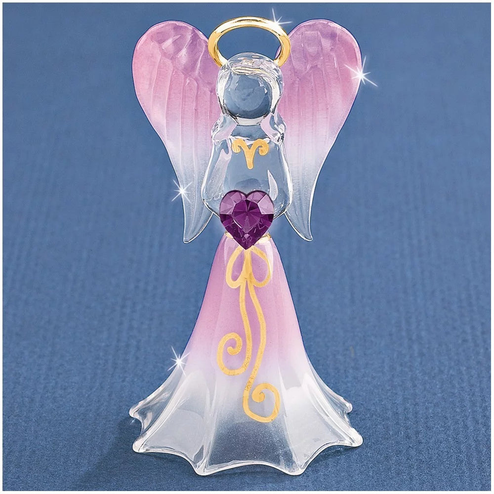 Lavender Angel Glass Figurine Q70566