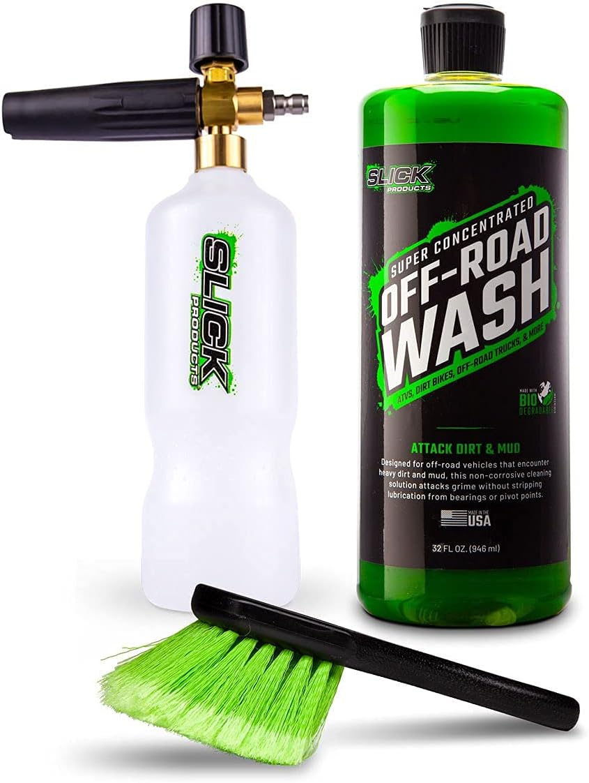 Pressure Washer Foam Cannon, Scrub Brush, and Off-Road Wash Super Concentrated Extra-Thick Soap (32 oz.) A675