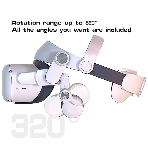 White Headphones + Headband Adjustable Head Strap for Meta Quest 2 B866