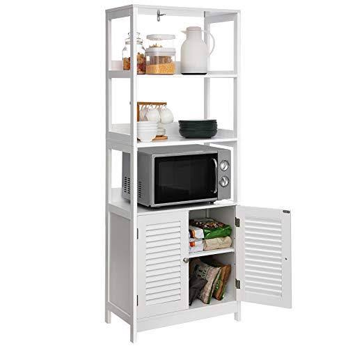 Matte White Freestanding Tall Storage Cabinet E124476