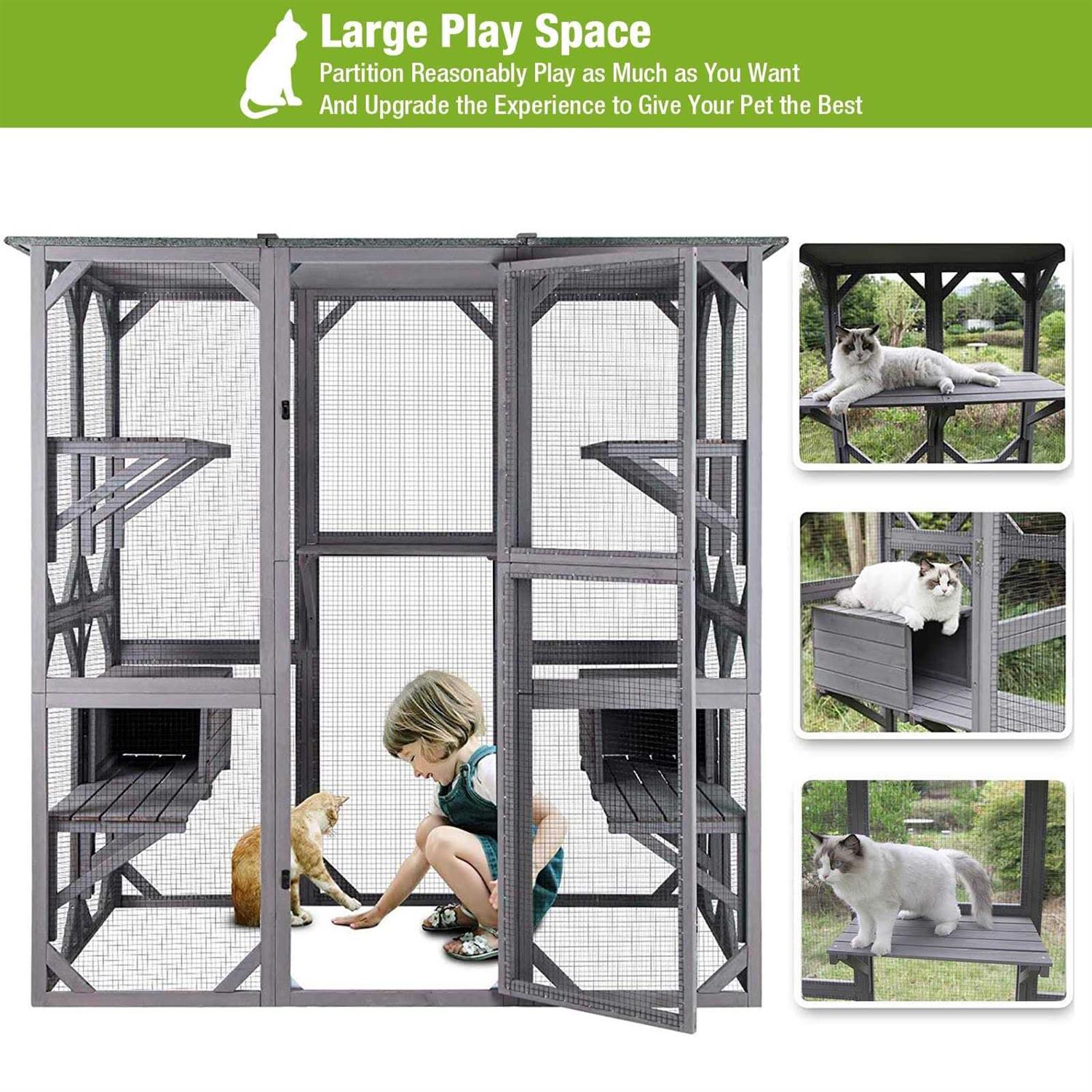 Large Cat House Outdoor Cat Enclosure T89408