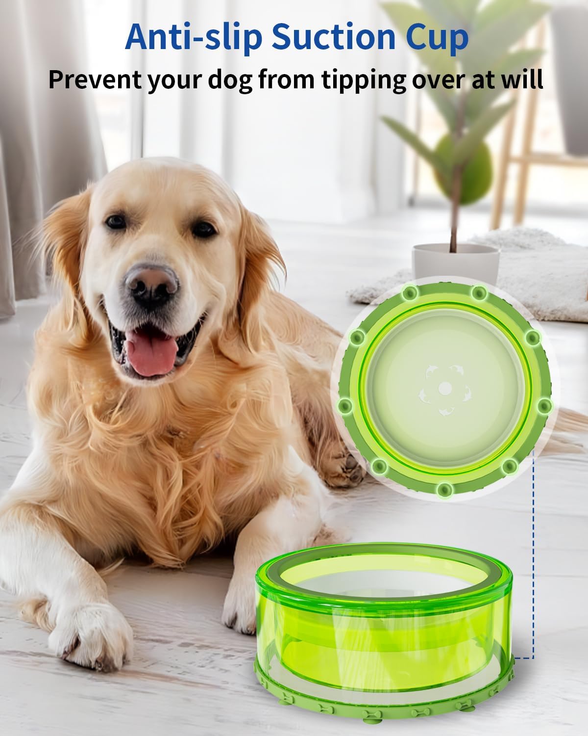 Green 2L No Spill Dog Water Bowl J62736