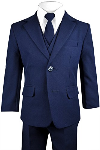Black Boys Solid Suit and Tie Formal Outfit A811127