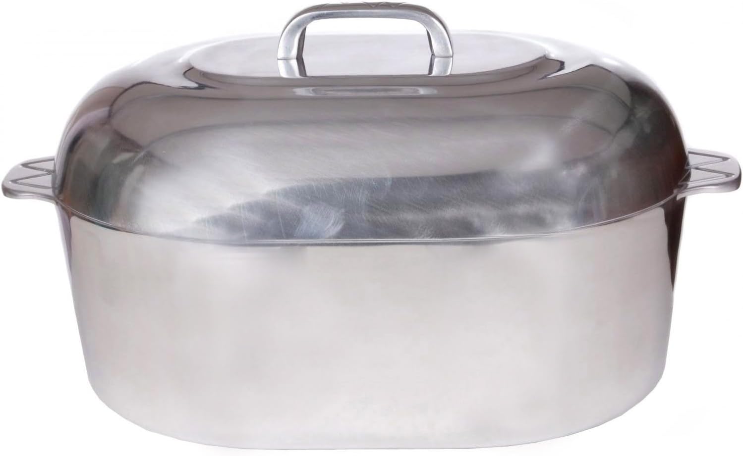 Aluminum Roaster Pan with Lid - 15-inch Roasting Pot - Oval Cookware T184751