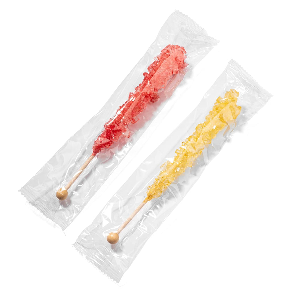24 Individually Wrapped Gold and Red Rock Candy Sugar Sticks M387999