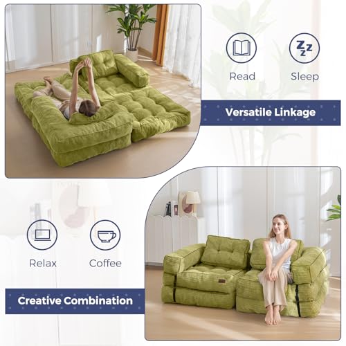 Dark Grey Folding Sofa Bed with Pillow H959044