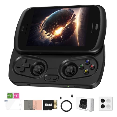 Black Handheld Retro Game Console with 128G Card O465975