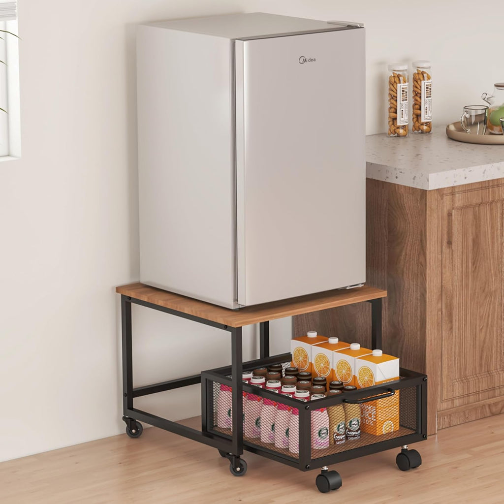 Mini Fridge Stand with Metal Basket Drawers R715163