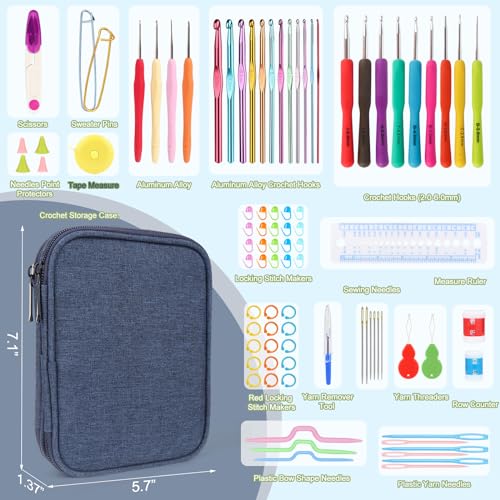 382 Yards Cotton Yarn Kit with Hooks and Accessories L810656