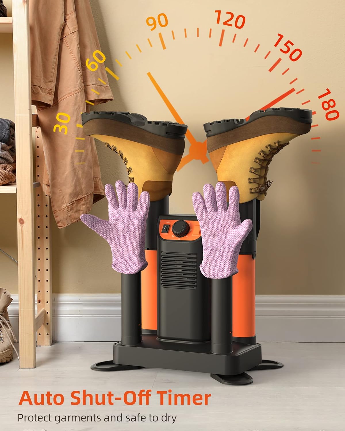 Boot Dryer Shoe Dryer with Heat Blower, Adjustable Tubes & Timer M119