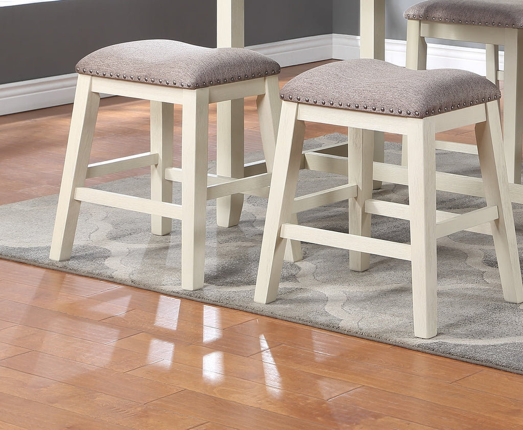5pc Counter Height Dining Table with Storage Shelves and Stools E52093