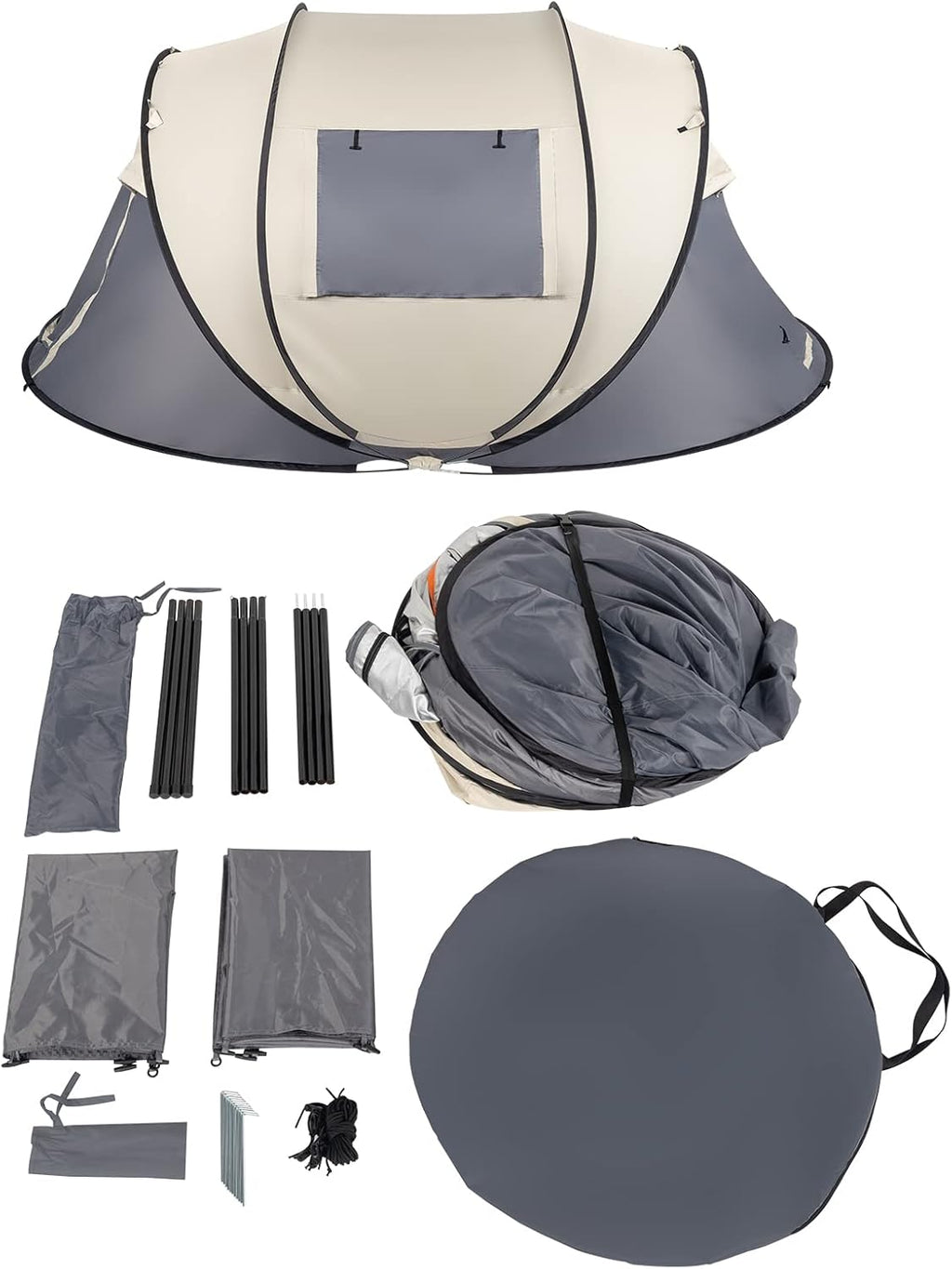 4 Person Pop Up Waterproof Camping Tent with 2 Doors V801991