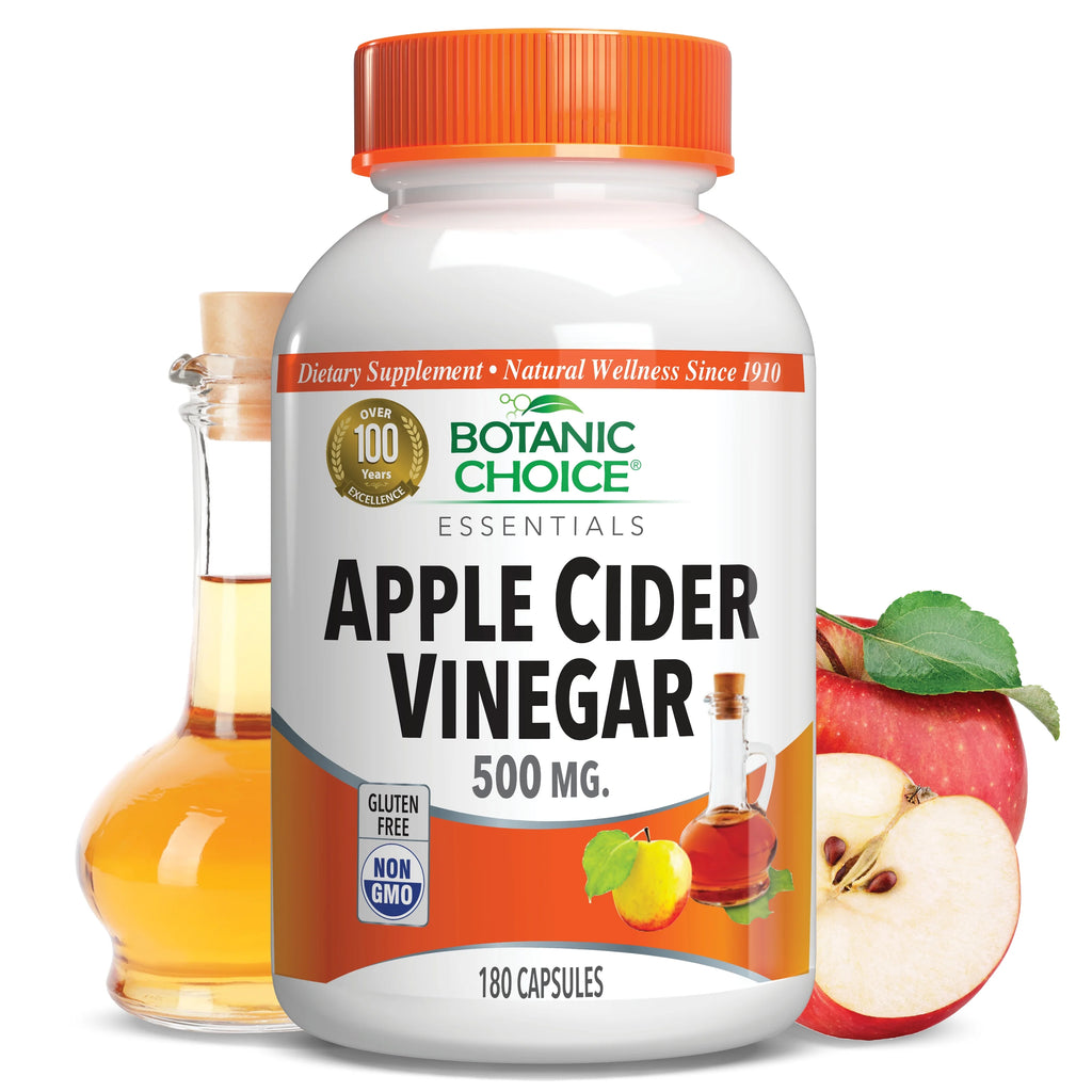 Apple Cider Vinegar 500 mg Herbal Supplement, 180 capsules O685
