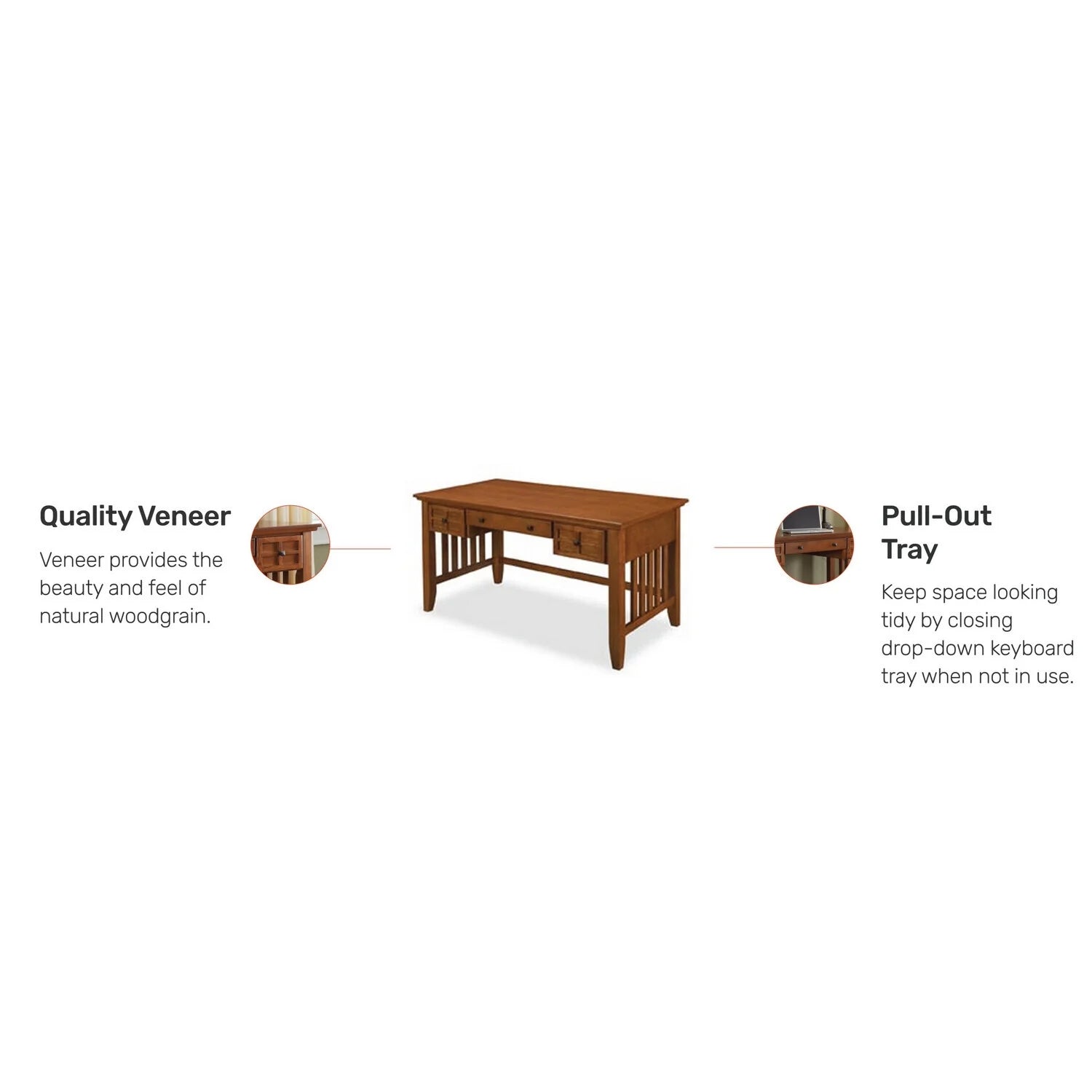 Brown Wood Executive Desk Z314260