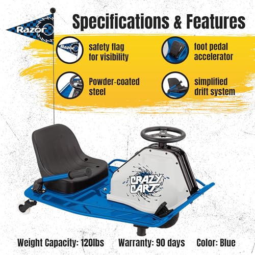 Blue 12 MPH Drifting Cart with 40 Min Ride Time Y209465