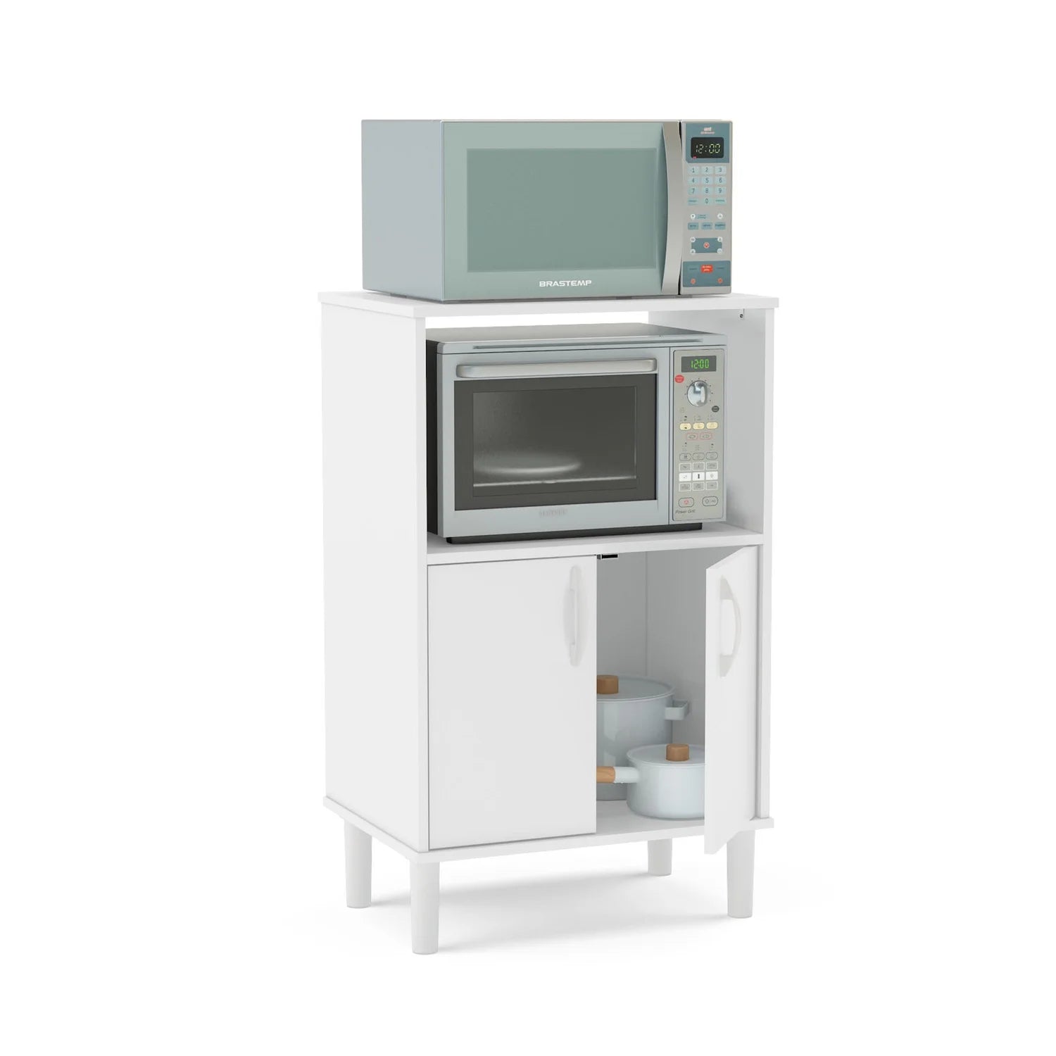 White 2 Doors 2 Shelves Manufactured Wood Kitchen Pantry H299981